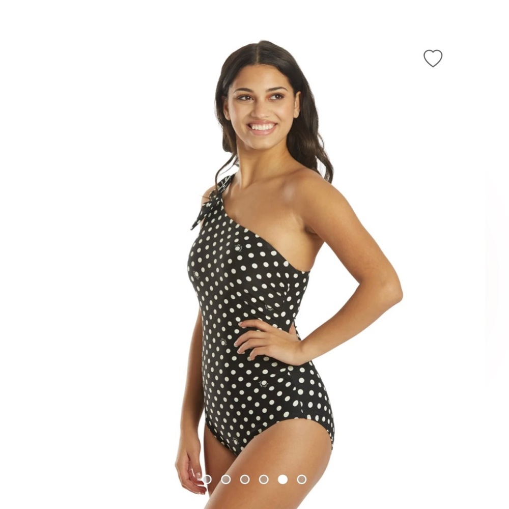 Kate Spade Logo Dot Buckle One Shoulder One Piece Swimsuit Size S - Picture 4 of 7